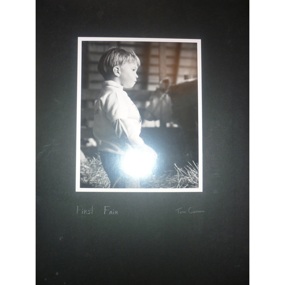 Vintage 1970 Signed Art Photo First Fair Little Boy Barn Cow Tom Curran Colorado